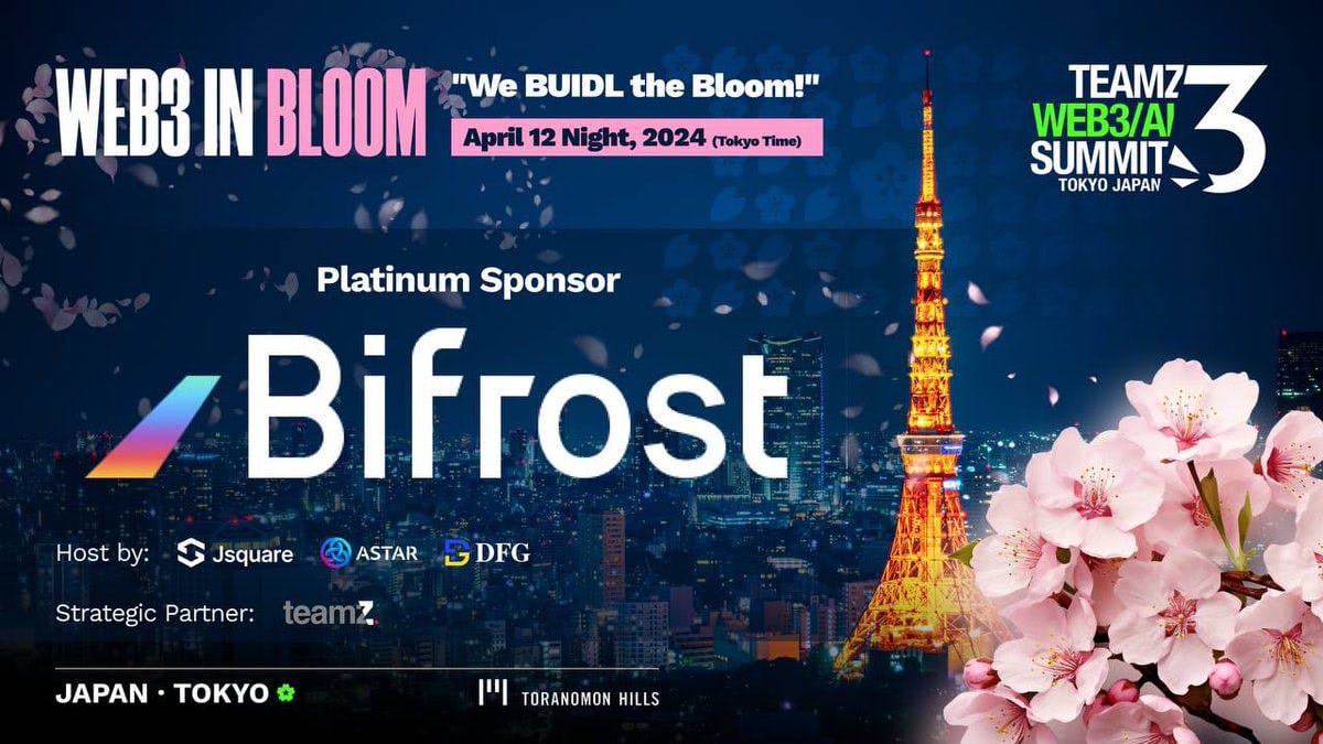 Bifrost will join the Web3inBloom as Platinum Sponsor! 🩶